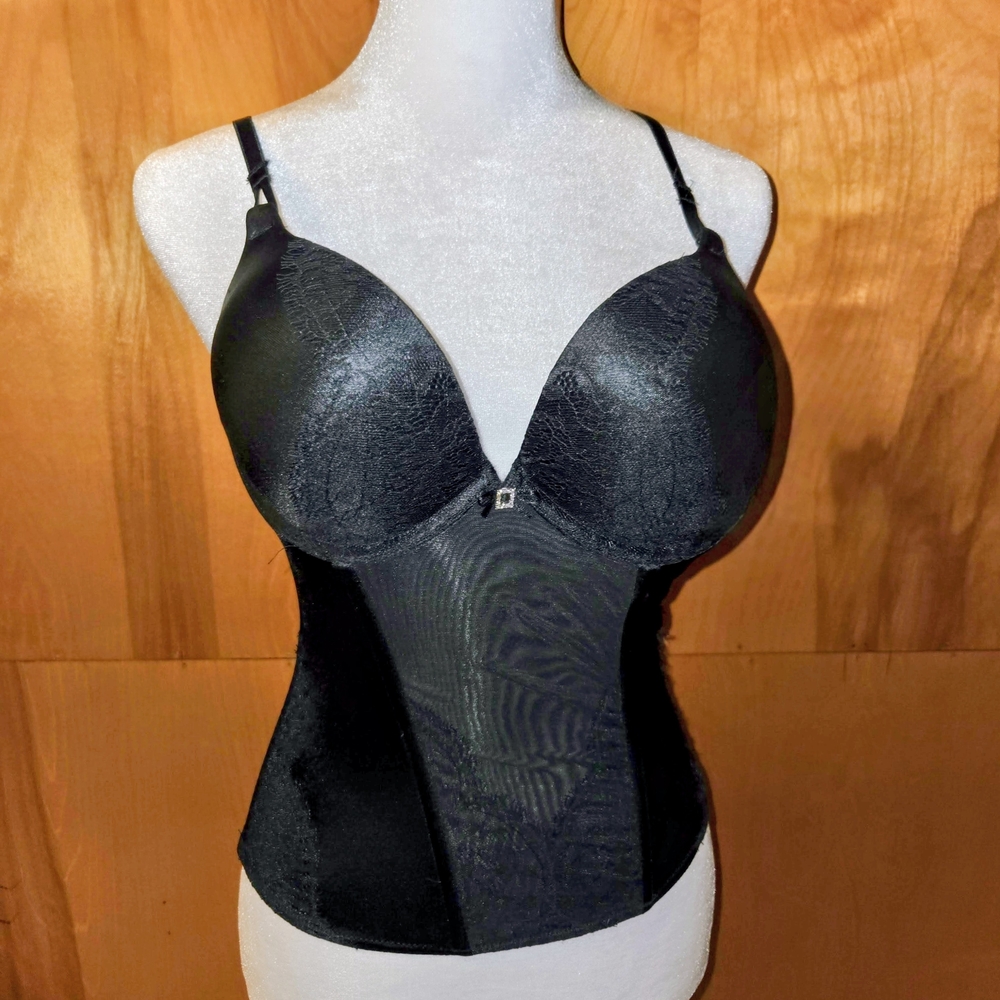 Very Sexy 34B Victoria's Secret Black Zip Up Corset